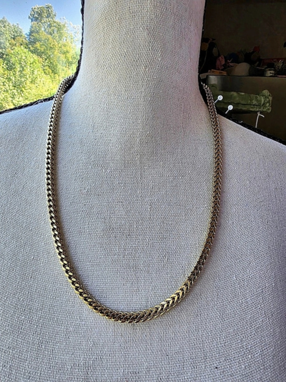 Gold-Tone Curb Chain Necklace